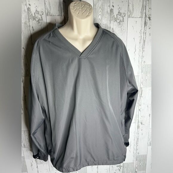 Walter Hagen Charcoal Gray Golf Windbreaker Pullover V-neck Long Sleeve Sz L - Picture 1 of 9